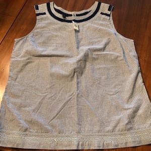 TALBOTS Large L Navy White Striped TOP NWT Shirt